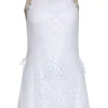 Lilly Pulitzer - White Lace Romper w/ Gold Trim Sz 0