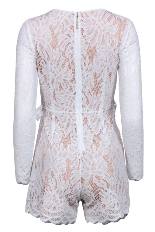Lilly Pulitzer - White Lace Long Sleeve Mini Wrap Romper Sz XS