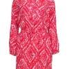 Lilly Pullitzer - Pink & White Long Sleeve Button Front Dress Sz 8