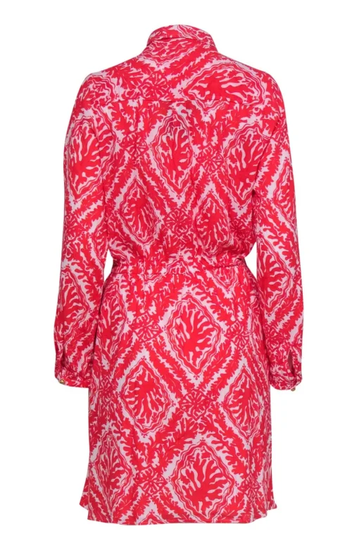 Lilly Pullitzer - Pink & White Long Sleeve Button Front Dress Sz 8