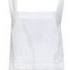 120% Lino - White Linen Square Neckline Tank Blouse Sz 6