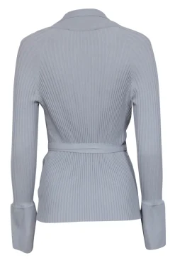 Live the Process - Grey Ribbed Wrap Top Sz M