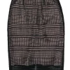 L.K. Bennett - Black Geometric Eyelet Lace Pencil Skirt Sz 6
