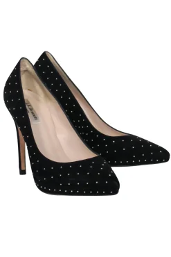 L.K. Bennett - Black Suede Studded Pumps Sz 8