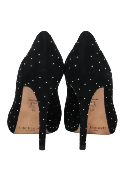 L.K. Bennett - Black Suede Studded Pumps Sz 8
