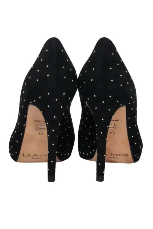 L.K. Bennett - Black Suede Studded Pumps Sz 8