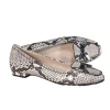 L.K. Bennett - Cream & Black Snake Skin Print Leather Flats Sz 8.5