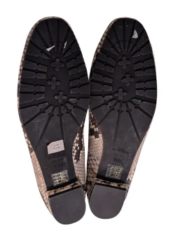 L.K. Bennett - Cream & Black Snake Skin Print Leather Flats Sz 8.5