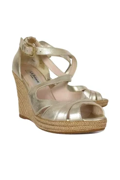 L.K. Bennett - Gold Espadrille Wedges Sz 6