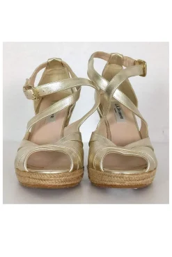 L.K. Bennett - Gold Espadrille Wedges Sz 6