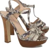 L.K. Bennett - Snake Print Leather Platform Sandals Sz 8