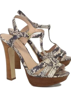 L.K. Bennett - Snake Print Leather Platform Sandals Sz 8