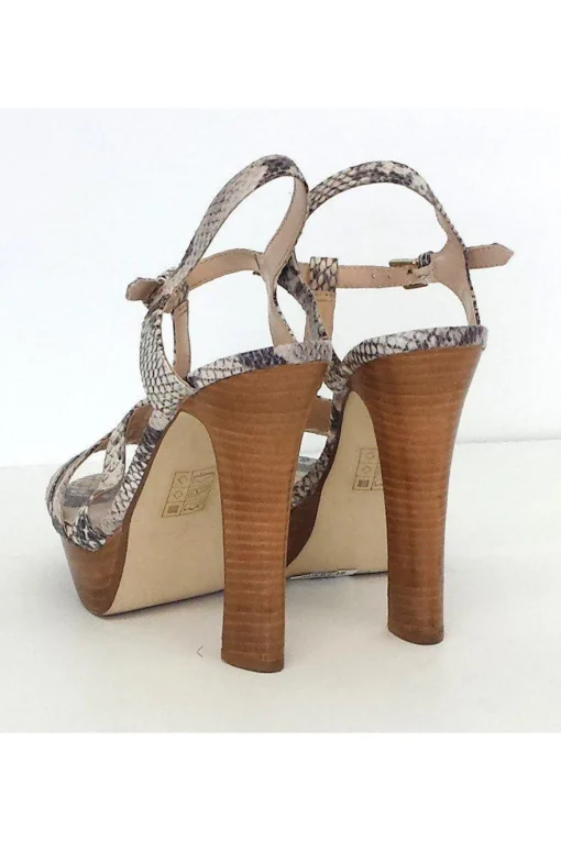 L.K. Bennett - Snake Print Leather Platform Sandals Sz 8