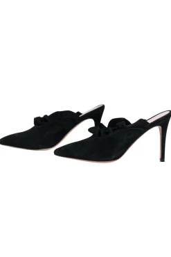Loeffler Randall - Black Suede Ruffle Mule Heels Sz 7