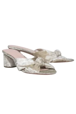 Loeffler Randall - Cream Velvet Knotted Mule Kitten Heels Sz 8