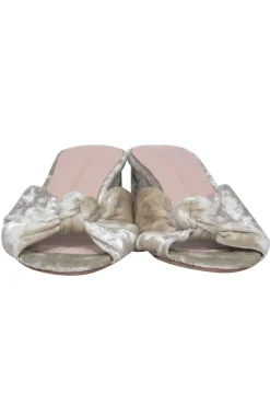 Loeffler Randall - Cream Velvet Knotted Mule Kitten Heels Sz 8