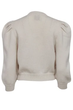 Loeffler Randall - Cream Wool Button Front Cardigan w/ Rhinestone Detail Sz S