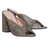 Loeffler Randall - Multicolor Glitter Twisted Block Heel Mules Sz 7.5