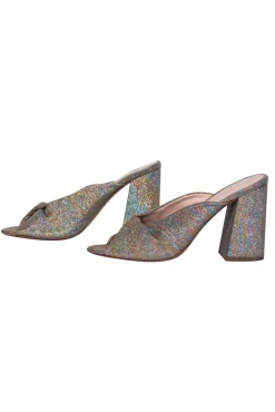 Loeffler Randall - Multicolor Glitter Twisted Block Heel Mules Sz 7.5