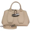 Longchamp - Taupe Leather Mini Crossbody Purse