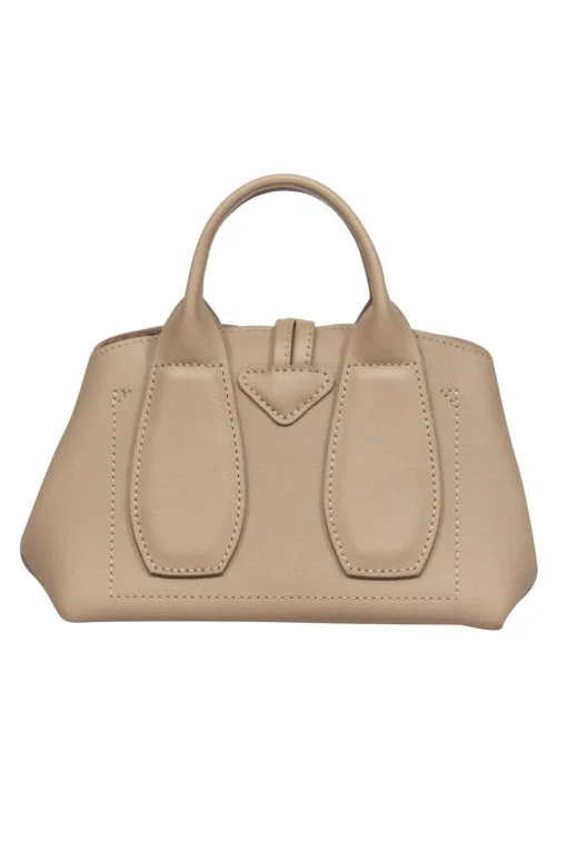 Longchamp - Taupe Leather Mini Crossbody Purse
