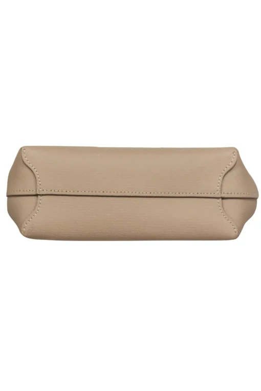 Longchamp - Taupe Leather Mini Crossbody Purse