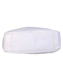 Longchamp - White Embossed Patent Leather Handbag