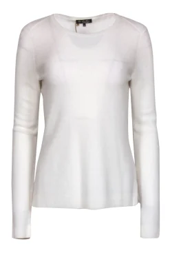 Loro Piana - White Textured Knit Cashmere Sweater Sz 10