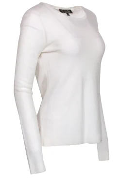 Loro Piana - White Textured Knit Cashmere Sweater Sz 10