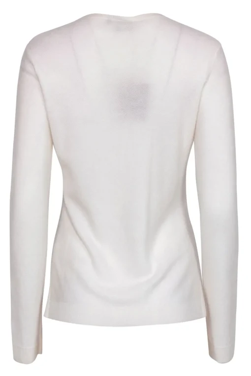 Loro Piana - White Textured Knit Cashmere Sweater Sz 10