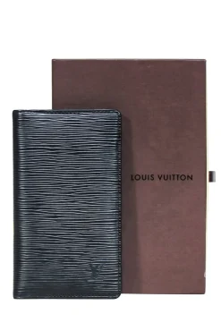 Louis Vuitton - Black Epi Leather "Agenda Poche Noir" Wallet