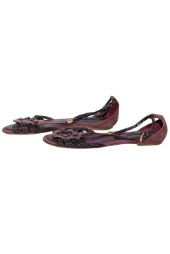 Louis Vuitton - Plum Purple Leather & Suede Strappy Sandals Sz 9
