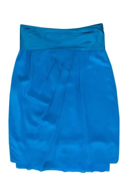 Louis Vuitton - Teal Silk Skirt w/ Satin Sash Sz 4
