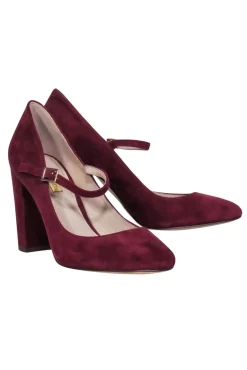 Louise et Cie - Oxblood Suede Mary Jane Block Heels Sz 7