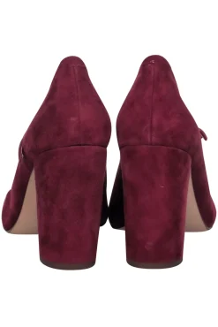 Louise et Cie - Oxblood Suede Mary Jane Block Heels Sz 7