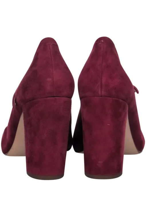 Louise et Cie - Oxblood Suede Mary Jane Block Heels Sz 7