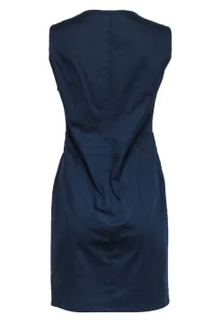 Love Moschino - Navy Cotton Sheath Dress w/ White Embroidery Sz 8