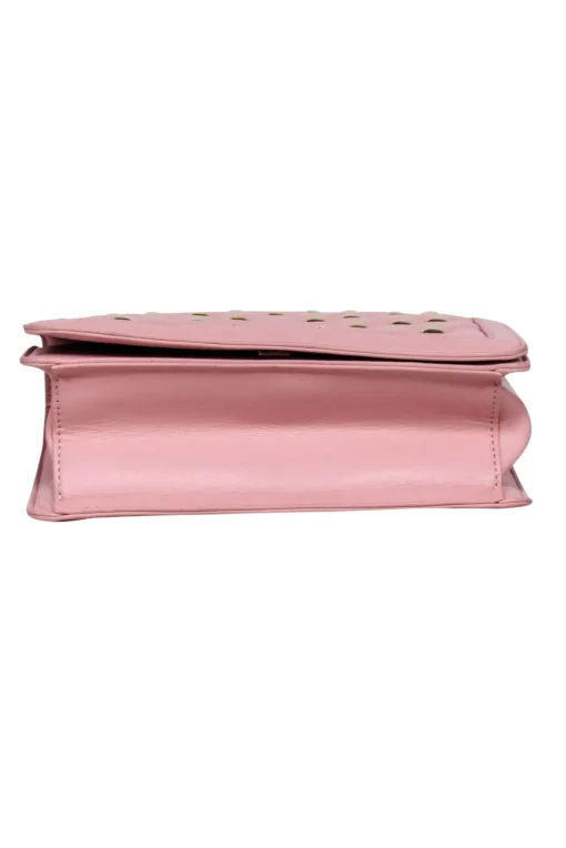 Love Moschino - Pink Faux Leather Heart Stud Crossbody Bag