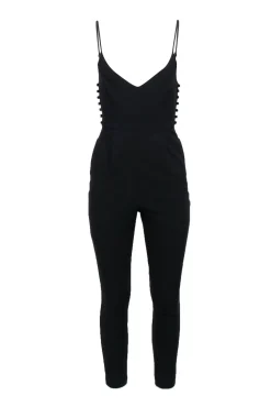 Lovers + Friends - Black Sleeveless Button Detail Jumpsuit Sz XS