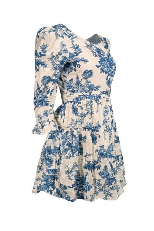 LoveShackFancy - Ivory & Blue Floral Cotton Dress Sz 2