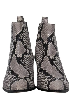 M. Gemi - Grey & Black Snake Print Booties Sz 8