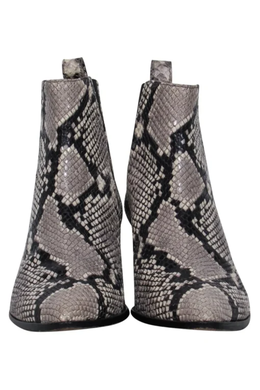 M. Gemi - Grey & Black Snake Print Booties Sz 8