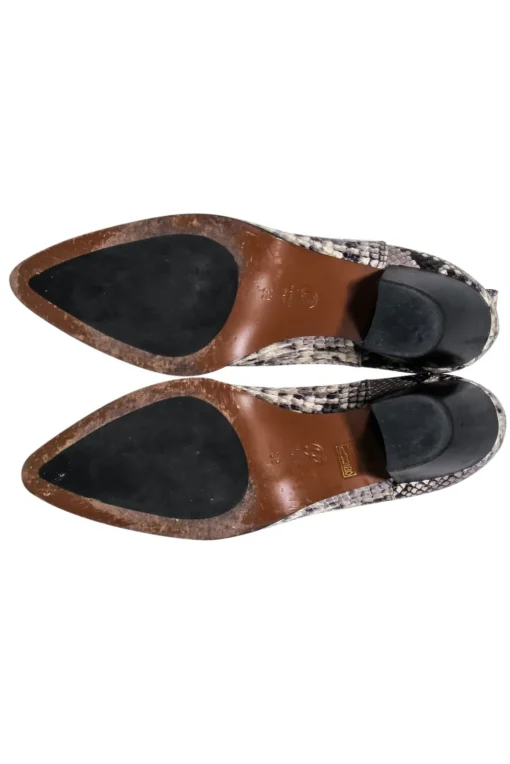 M. Gemi - Grey & Black Snake Print Booties Sz 8