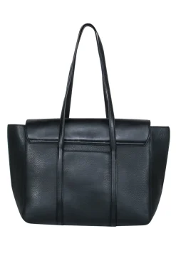 Mackage - Black Pebbled Leather Tote w/ Arrow Clasp