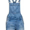 Madewell - Light Wash Denim Raw Hem Overall Romper Sz XS