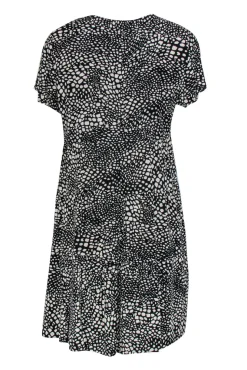 Maeve - Black & White Dot Print Shift Dress Sz MP