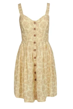 Maeve - Yellow Seersucker Cotton Button-Front Dragonfly Dress Sz 12