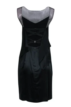 Maison Martin Margiela - Black Silk Blend Sleeveless Strappy Back Dress Sz 6