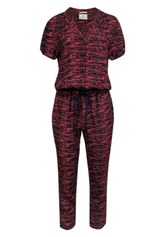 Maison Scotch - Rust Red & Navy Print Jumpsuit Sz 2