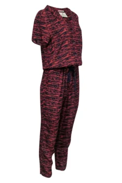 Maison Scotch - Rust Red & Navy Print Jumpsuit Sz 2